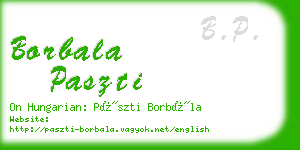 borbala paszti business card